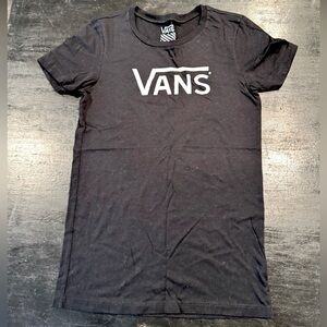 Vans Black and White Logo Tee Size Medium